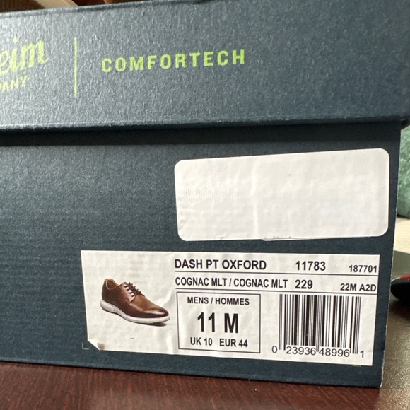 Florsheim Dash PT Oxford Men’s 11 & 11.5 Cognac MLT Leather ComfortTech Shoes - Picture 9 of 9